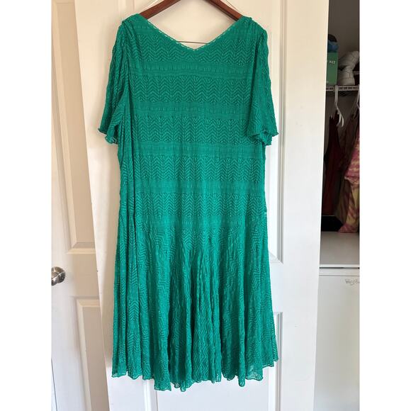 Rabbit Rabbit Rabbit Short Sleeve Lace Fit Flare Dress 24W - Picture 9 of 10